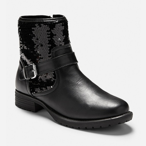 Justice Other - Justice Flip Sequin Buckle Boots | Black Boots